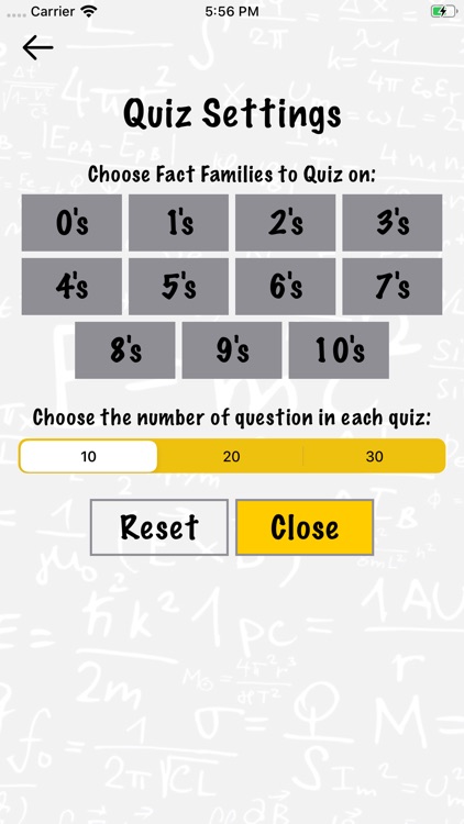 Math Facts Quiz