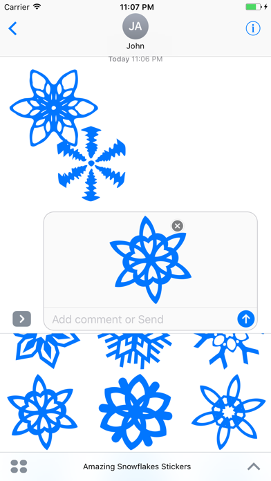 Screenshot #1 pour Amazing Snowflakes Stickers