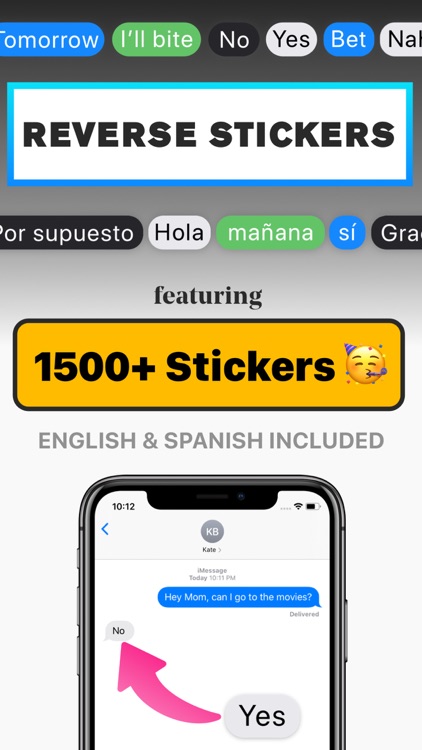 Reverse Yes No Phony Stickers