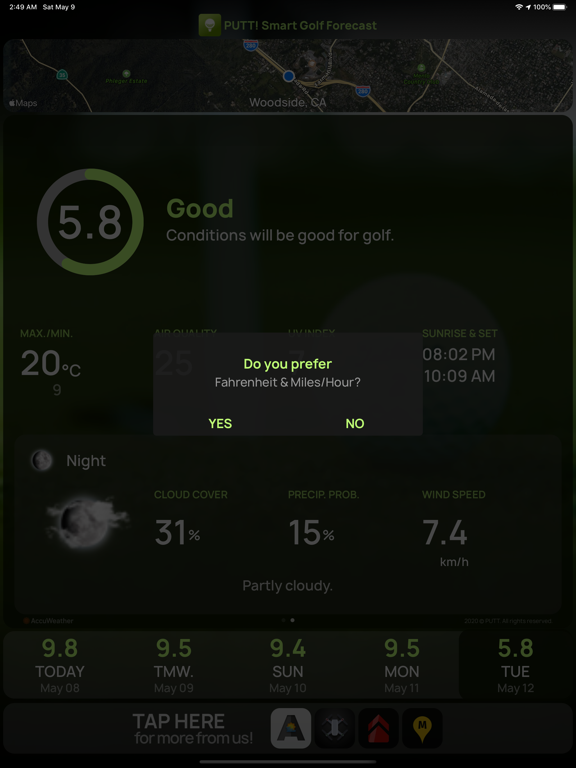 Screenshot #6 pour PUTT! Smart Golf Forecast