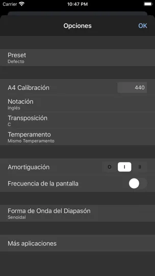 Captura de pantalla de Cleartune en iPhone 2