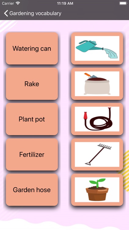 Gardening Tools in English