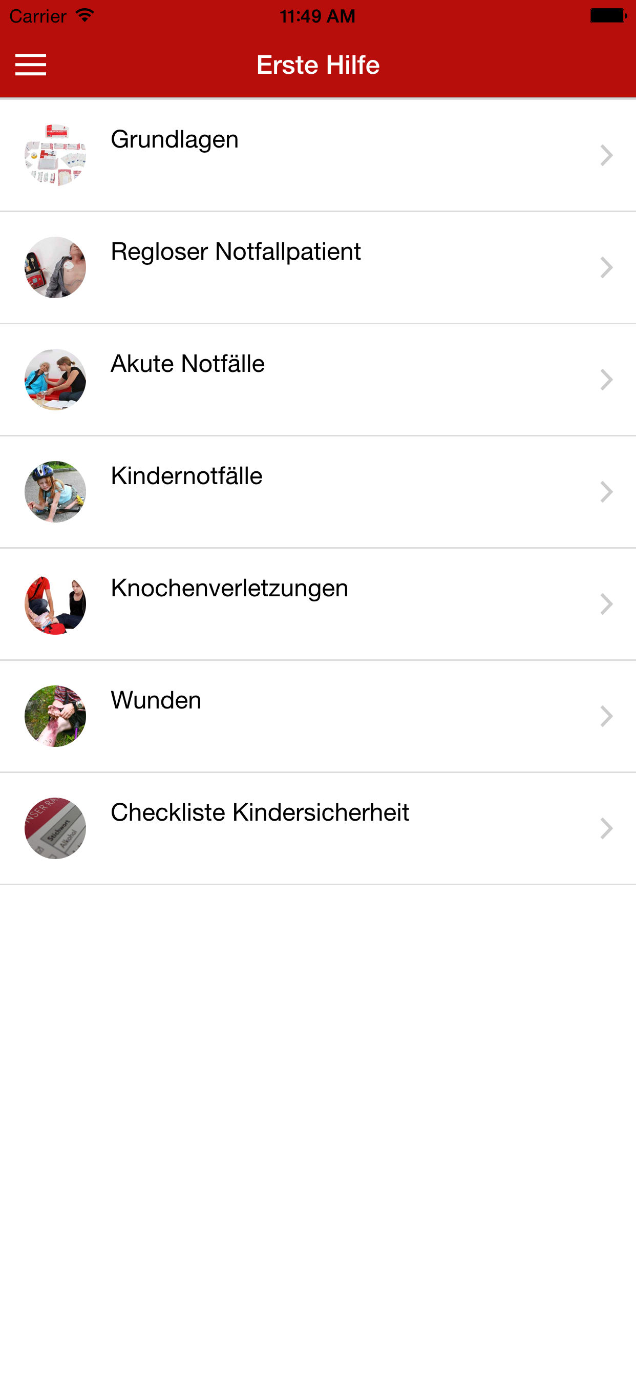 Erste Hilfe - Rotes Kreuz