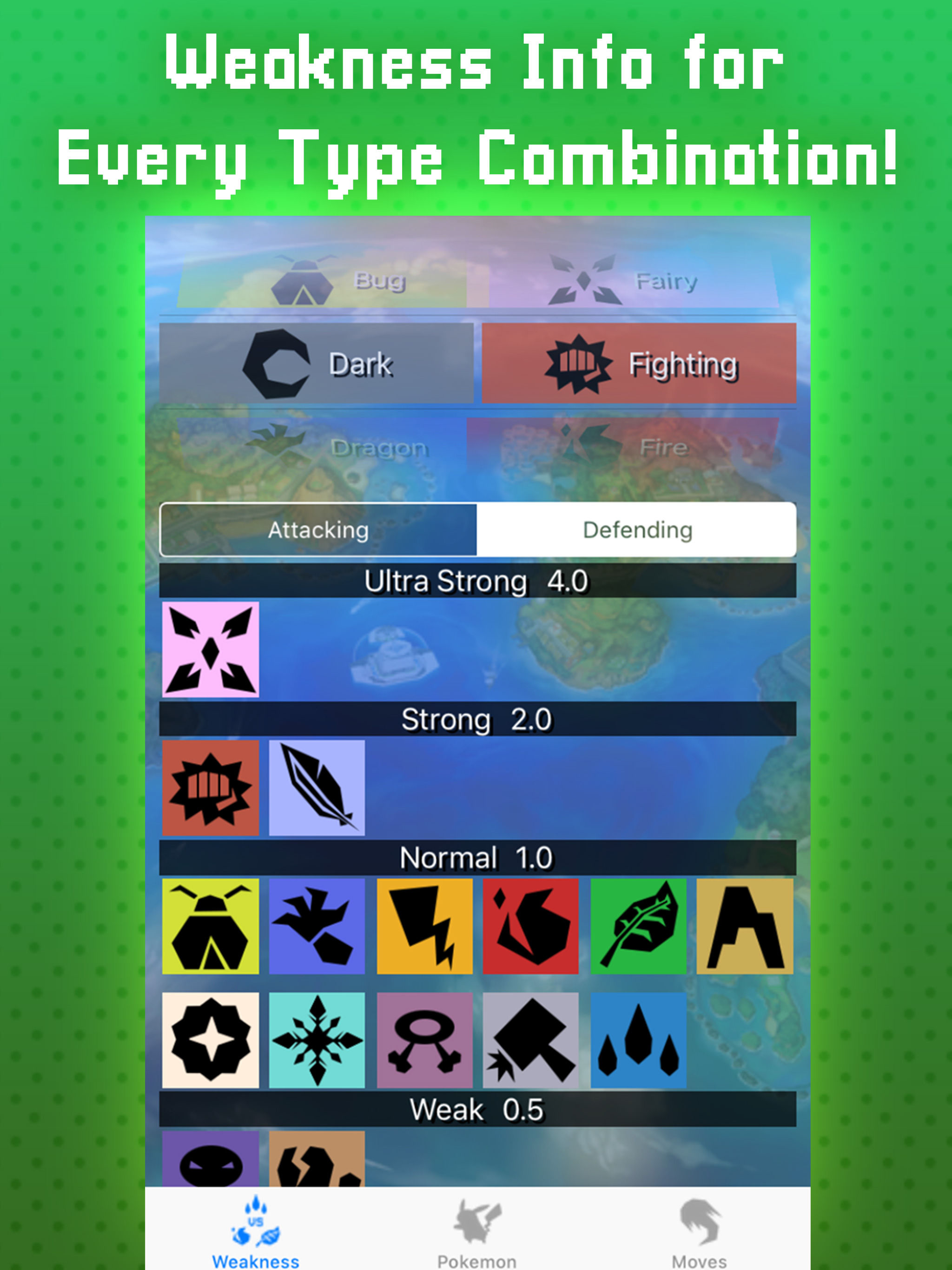 Poke Battle: Type Weakness App