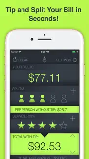 tip calculator % tap tip iphone screenshot 1