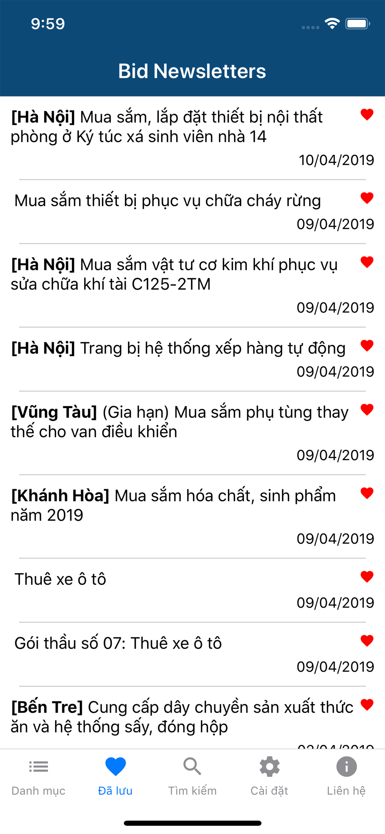 Bid Newsletters - Tra cứu thầu
