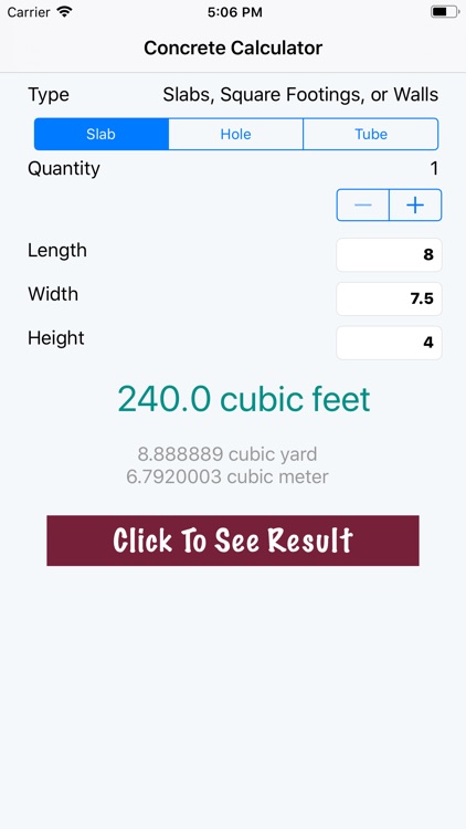 Simple Concrete Calc