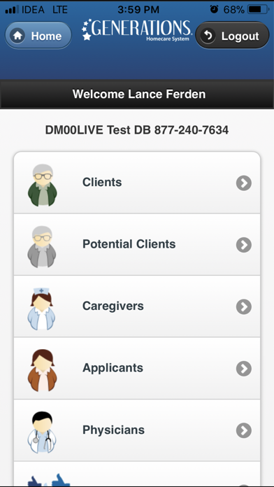 Generations Homecare System Screenshot