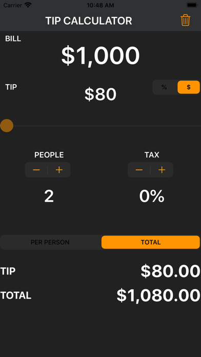 Tip Share % -Simple Calculator screenshot 2
