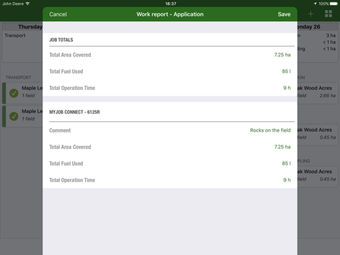 John Deere MyJobsManager - náhled