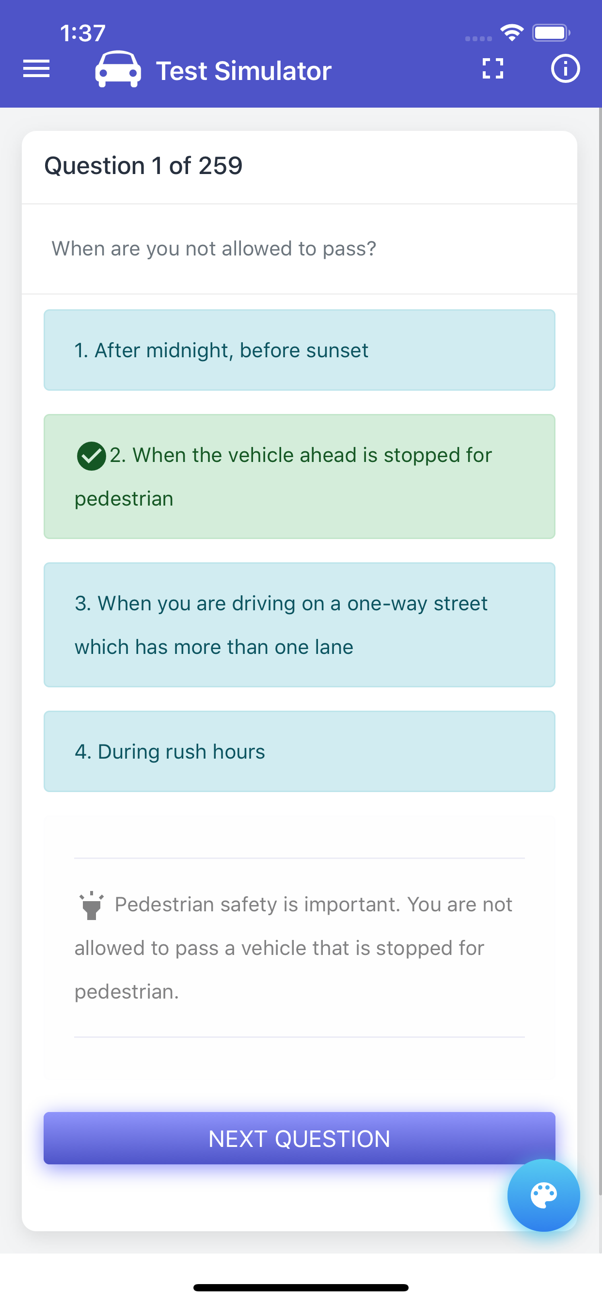 Indiana BMV Practice Exam screenshot 10