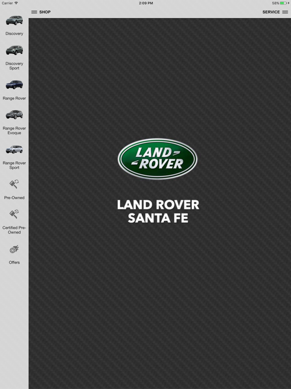 Land Rover Santa Fe iPad screenshot 1 - Shopping app