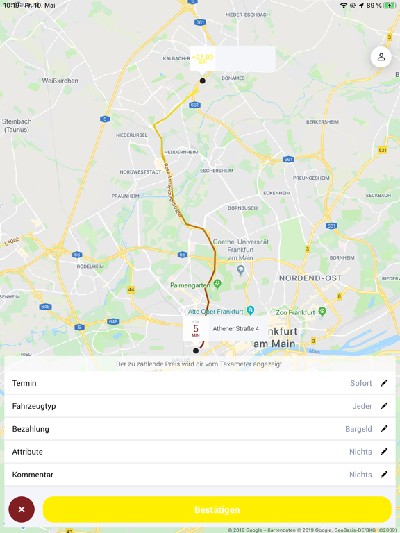 Screenshot #5 pour Taxi Frankfurt 55