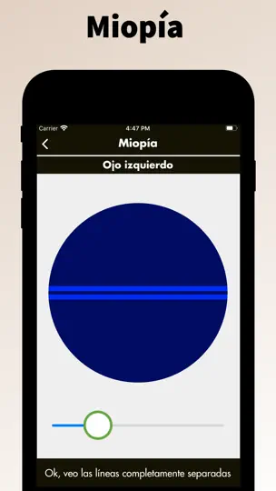 Captura de pantalla de Eye Meter en iPhone 3