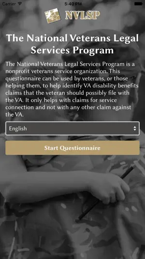 NVLSP VA Benefit Identifier screenshot 1