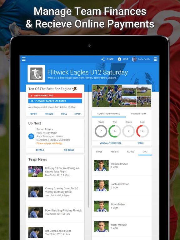 TeamStats - Football Team App screenshot 2