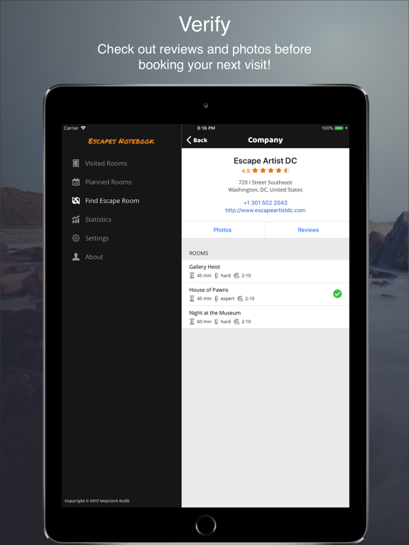 Escapes Notebook iPad screenshot 4 - Entertainment app