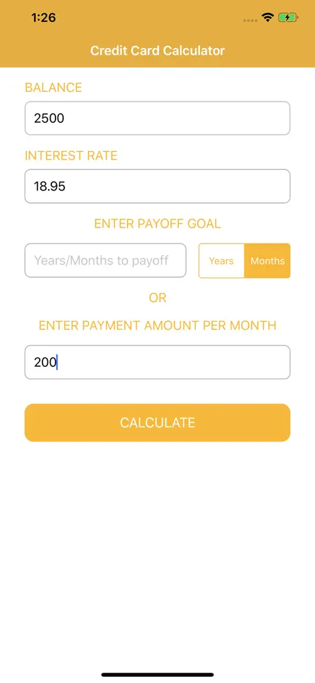 Credit Card Debt Payoff Calc