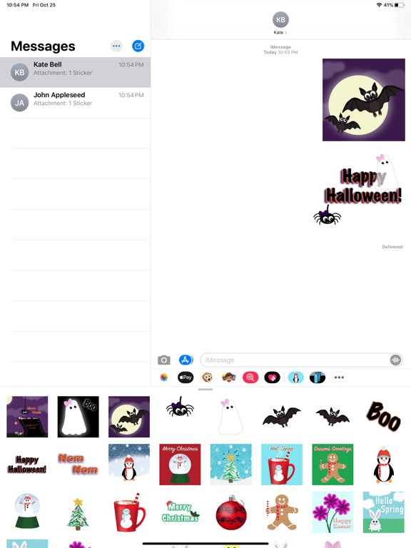 Holiday cute & fun stickers iPad screenshot 2 - Stickers app