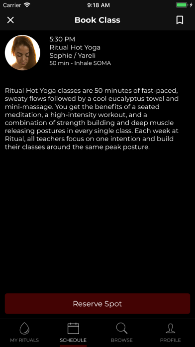 Ritual Hot Yoga Mobile Screenshot