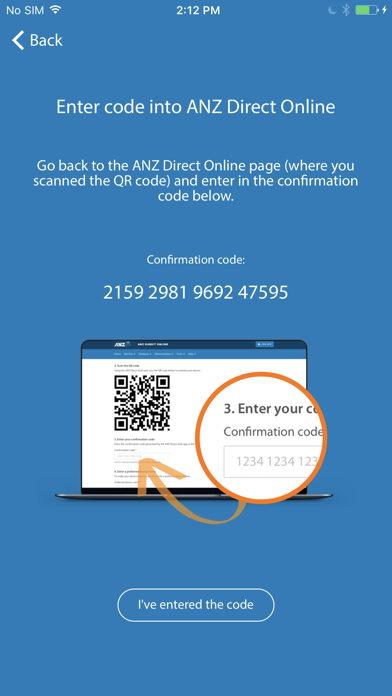 ANZ Direct Auth Screenshot