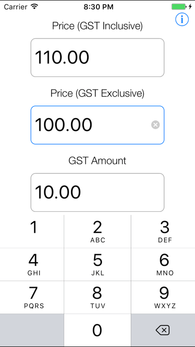 Aussie GST iPhone screenshot 1 - Finance app