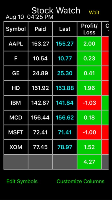 StockWatch NYSE/NASDAQ Screenshot