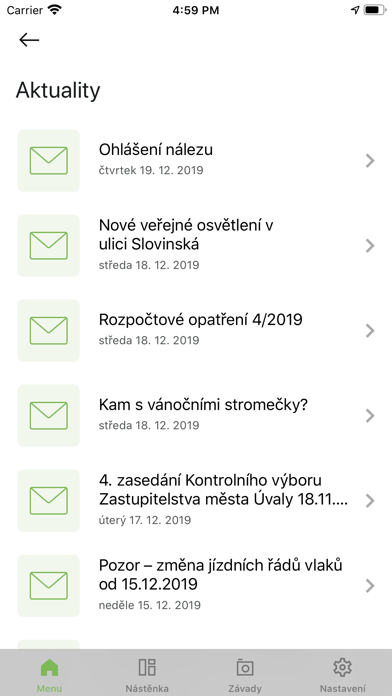 Úvaly v mobilu Screenshot