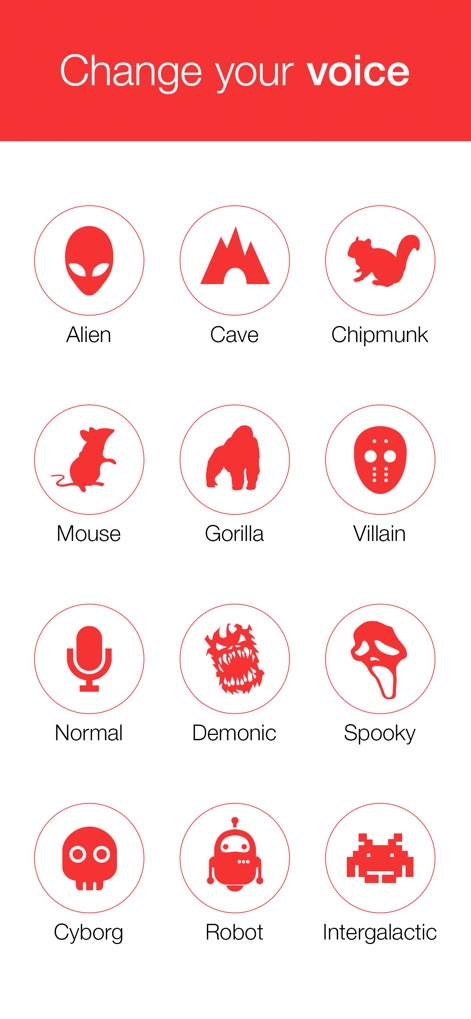 LOL Movie - Discover the app's diverse range of hysterical voice changers, empowering users to sound like a high-pitched Chipmunk or a deep, booming Gorilla.