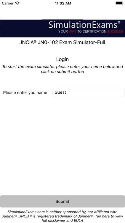 Exam Sim For JNCIA Junos
