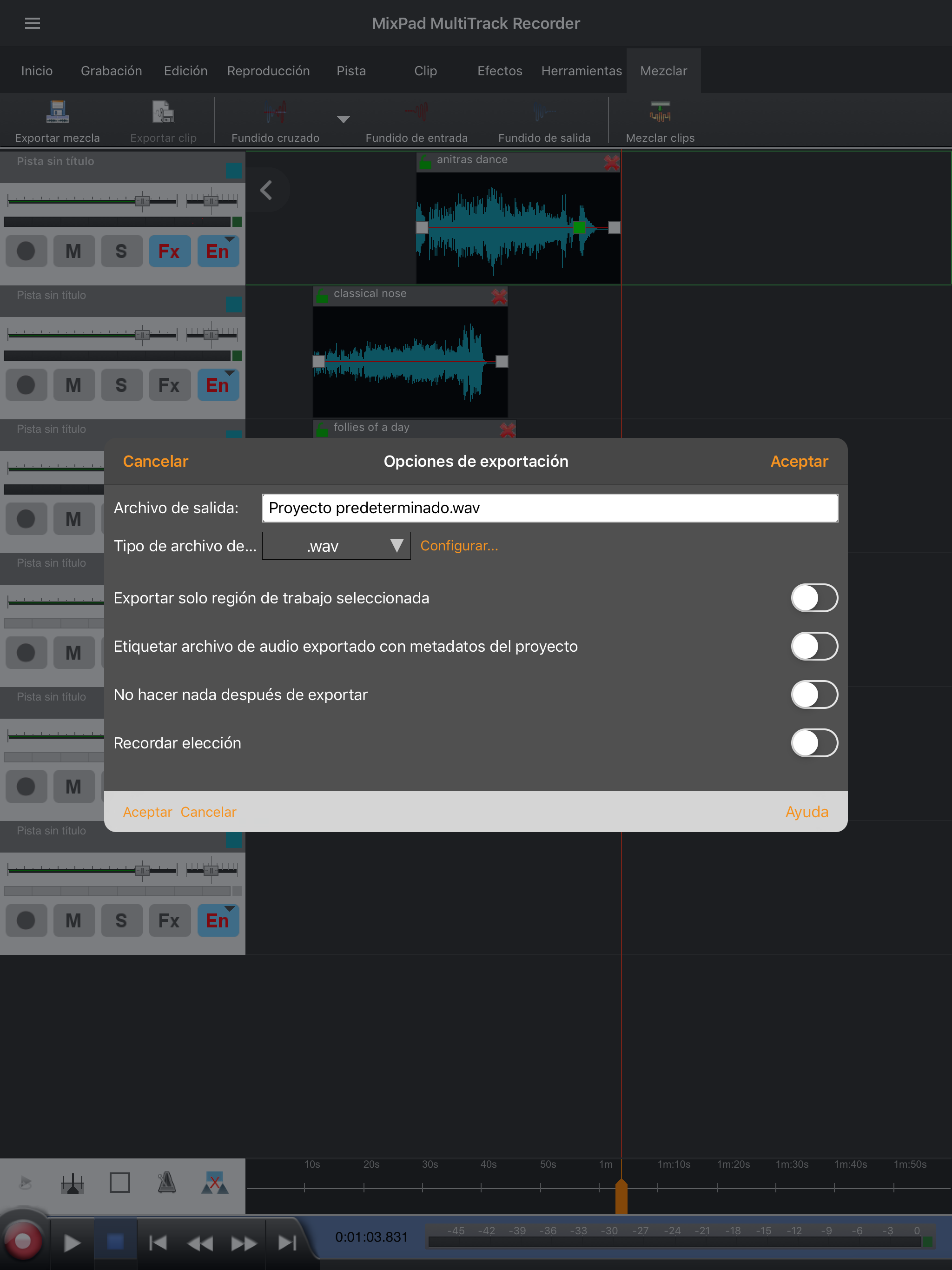 MixPad, mezclador multipista screenshot 19