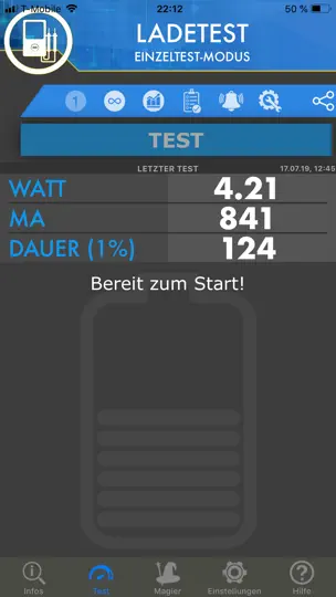 Screenshot von Amperes - Battery Tests & Info auf dem iPhone 3