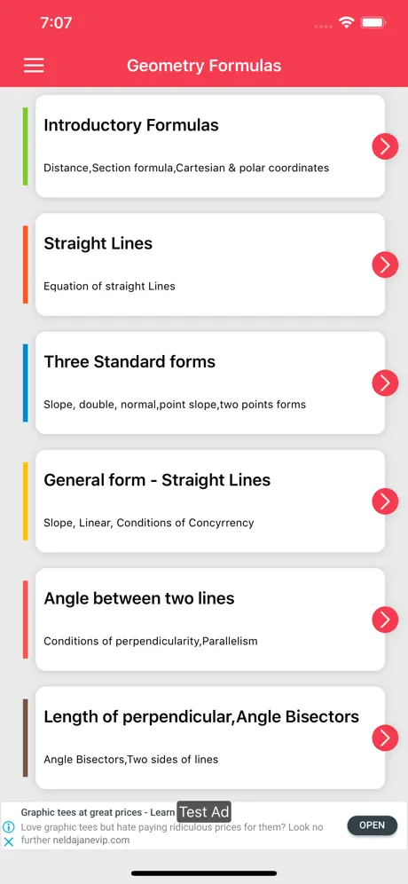 All Geometry Formulas