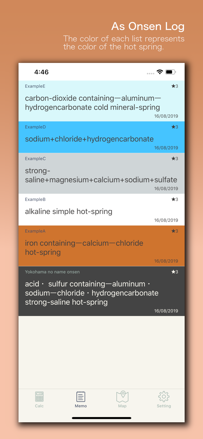 OnsenCalc - Tips and Memo