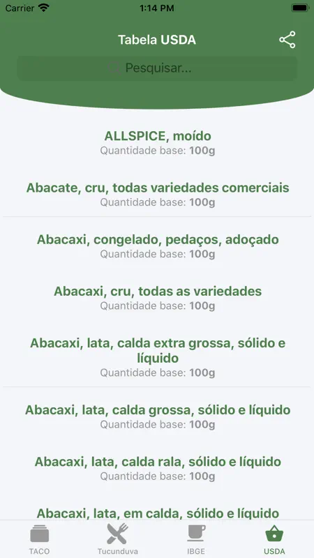 Taco App: Tabela Nutricional screenshot 4 of 6