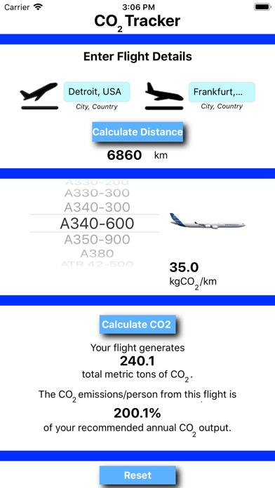 CO2 Tracker iPhone screenshot 4 - Travel app
