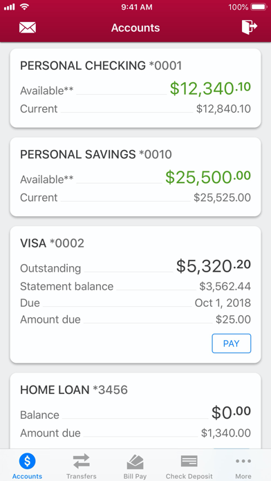 IU Credit Union Mobile Banking Screenshot