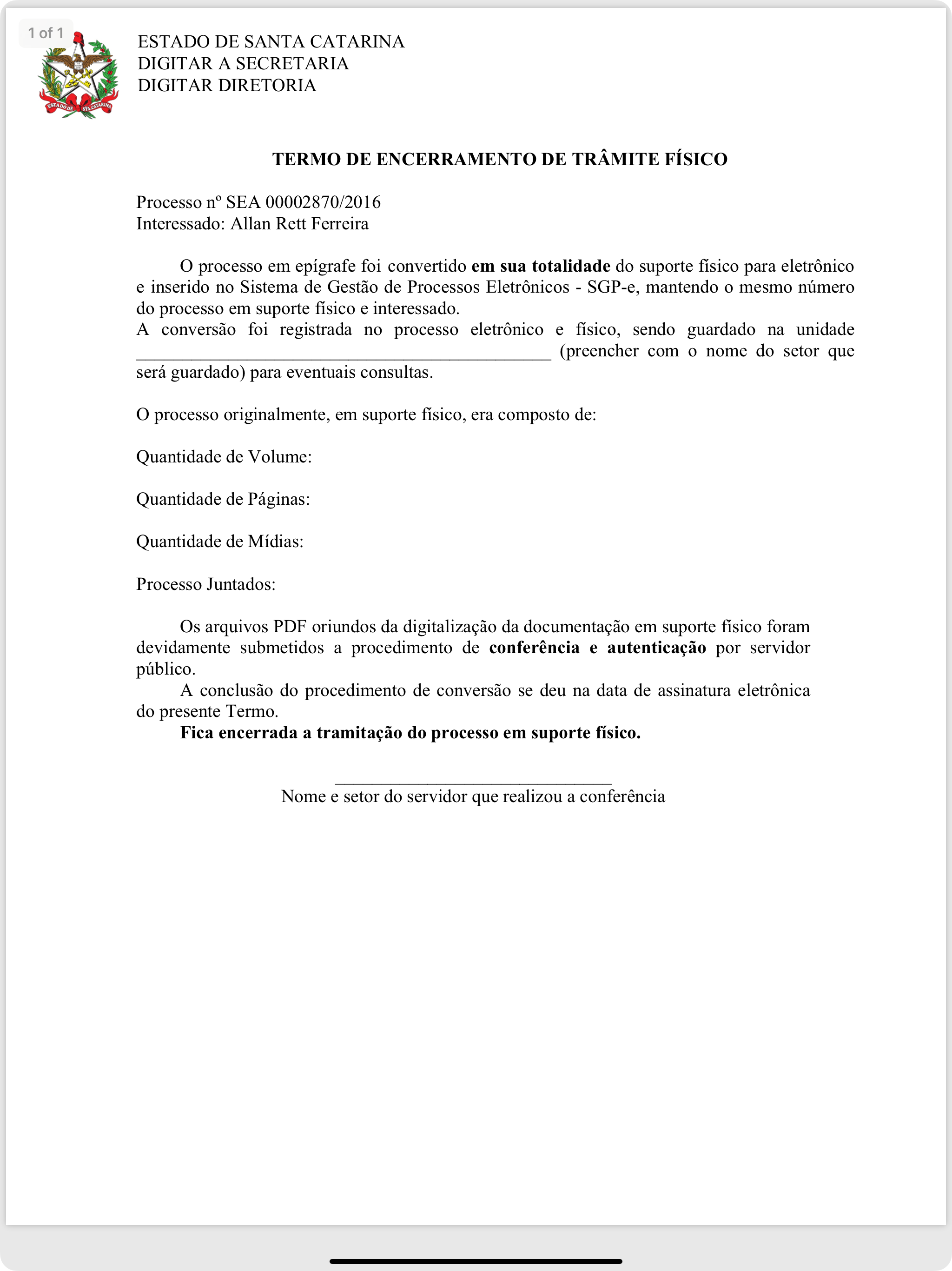 SGPe - Assinaturas