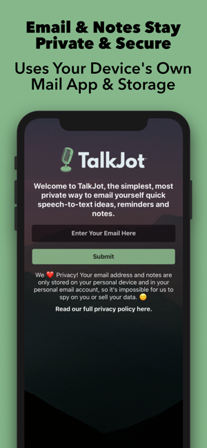 ‎TalkJot – Voice-to-Email Notes Screenshot