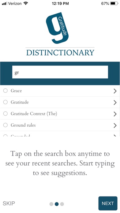 Gratitude Distinctionary iPhone screenshot 4 - Education app