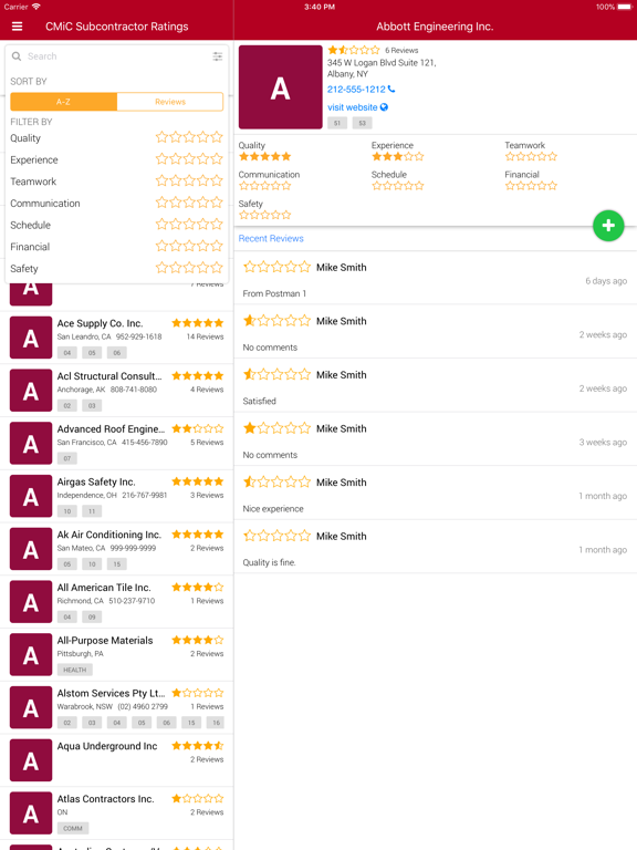Screenshot #6 pour CMiC Subcontractor Rating