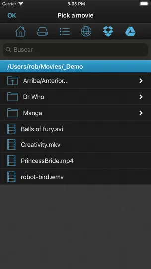 Captura de pantalla de VLC Streamer Pro en iPhone 2