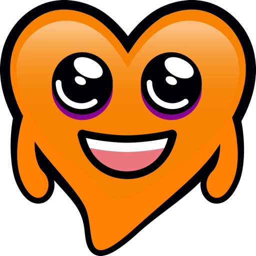 Orange Hearts stickers