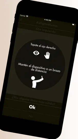 Captura de pantalla de Eye Meter en iPhone 5