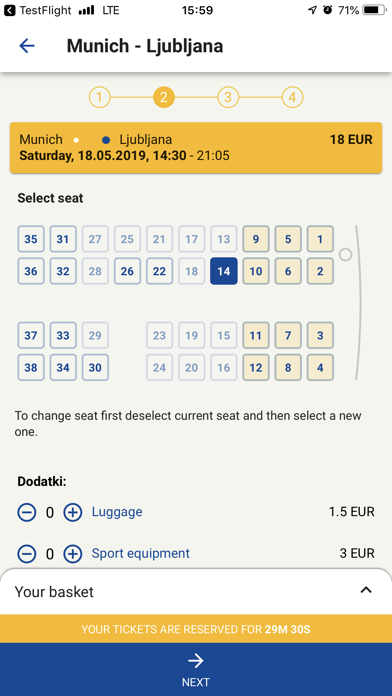 Nomago InterCity Screenshot