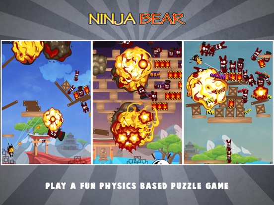 Ninja Bear: Slingshot Shooter screenshot 2