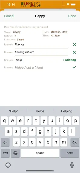 Game screenshot Happiness Mood Journal hack