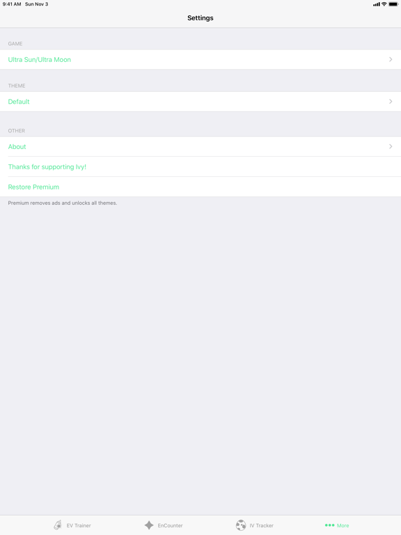 Ivy: Stats Tracker iPad screenshot 5 - Utilities app