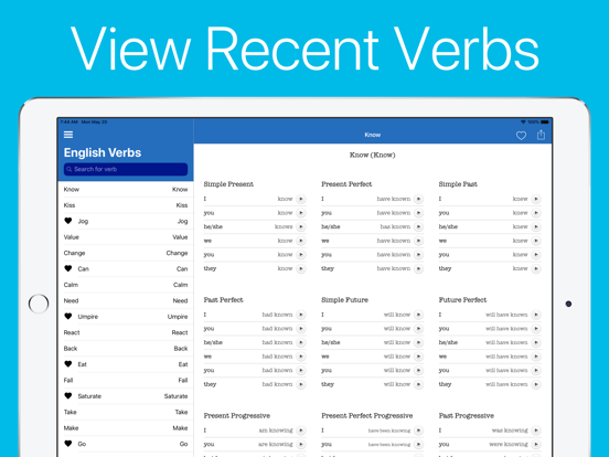 English Verb Conjugator Pro iPad screenshot 6 - Education app