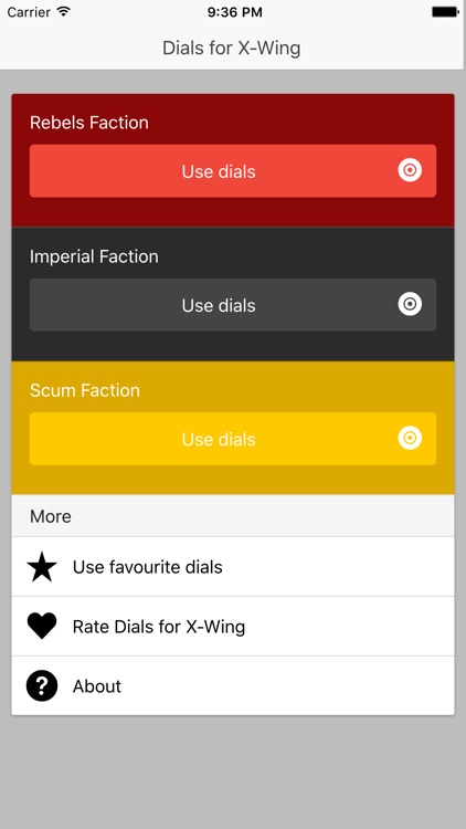 Dials for X-Wing